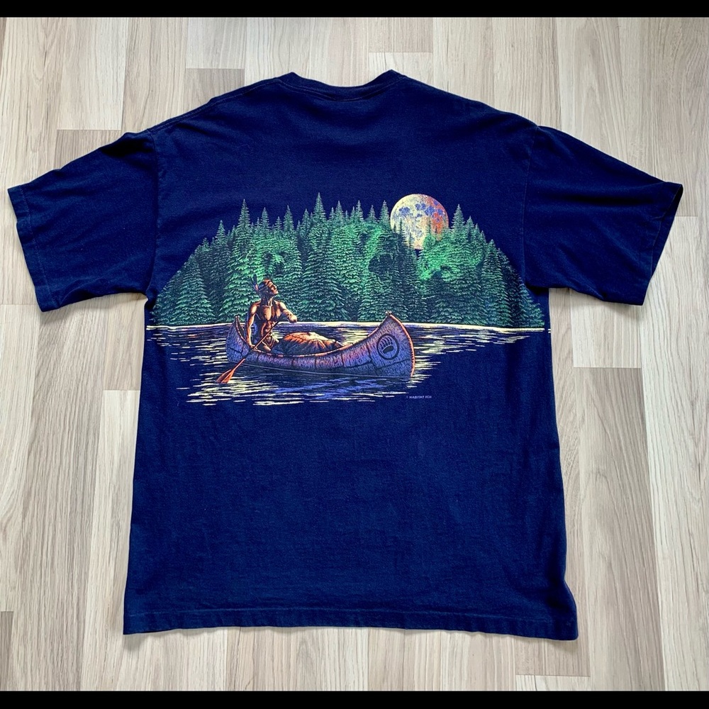 90s Native & Grizzly Bear Habitat Wrap Around Tee - Gem